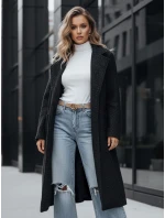 Dámský dlouhý kabát z ovčí kůže černý model 21994154 - Dstreet