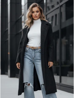 Dámský dlouhý kabát z ovčí kůže černý model 21994154 - Dstreet