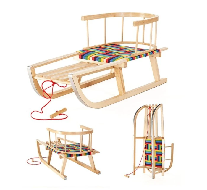 Sáňky GreenBlue GB138 s napařovaným sedákem a opěradlem