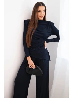 Dámský bavlněný komplet s a kalhotami s širokými nohavicemi model 21731206 - K-Fashion