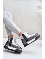 Nízké sněhule na silné podrážce D.Franklin Stříbrné Nízké sněhule na silné podrážce D.Franklin Stříbrné