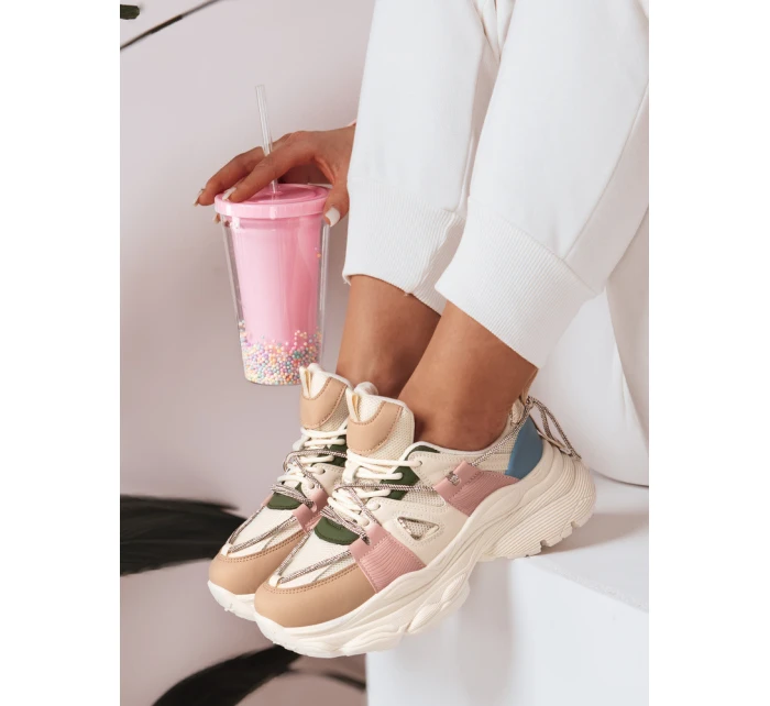 Dámské tenisky na silnější podrážce NEWMOVE beige FashionStreet ZY0590