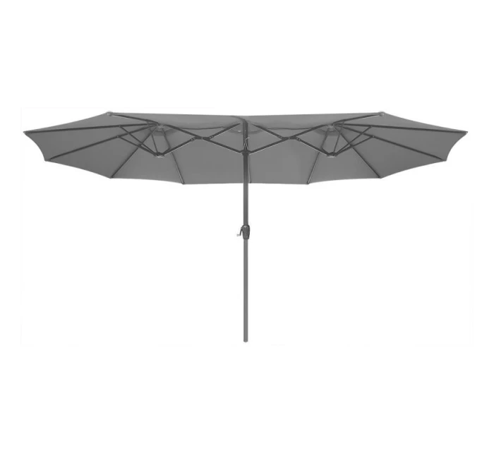 ZAHRADNÍ PARASOL XXXL 2,7x4,6 m ŠEDÝ SASKA GARDEN