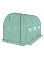 SKLENÍK ZAHRADNÍ TUNEL 200X300X200CM PE KONSTRUKCE ZELENÁ OCEL