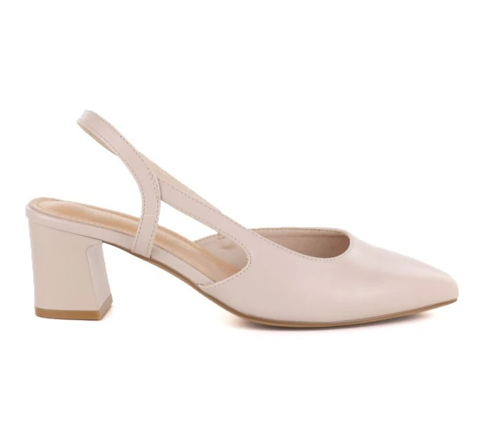 Béžové lodičky na jehlovém podpatku bez podpatku Sergio Leone SK472