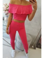 Sada s volánky malinová