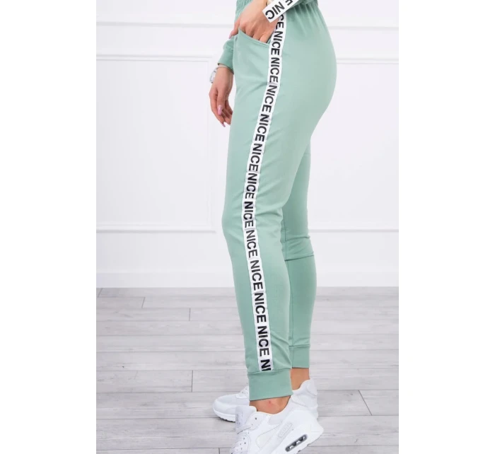 Sada s ozdobnými stuhami tmavě mátová