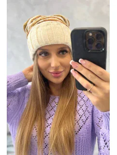 Dámská čepice Feba K330 ecru+orange