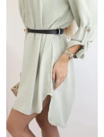 Šaty s delšími zády a pásem tmavá máta Šaty s delšími zády a pásem tmavá máta