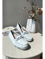 Bílé Dámské Kožené Mokasíny S Ozdobou S.Barski LR339