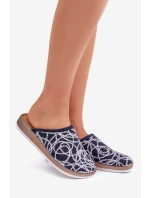 Lesklé dámské pantofle model 21681281 tmavě modré - Inblu