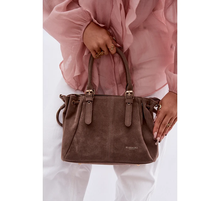 Eko semišová kabelka tmavě béžová model 22111510 - Flora&Co
