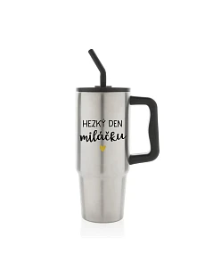 HEZKÝ DEN MILÁČKU - stříbrný cestovní termohrnek 900 ml