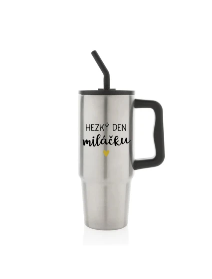 HEZKÝ DEN MILÁČKU - stříbrný cestovní termohrnek 900 ml