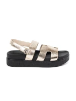 Pěkné  sandály dámské zlaté platforma