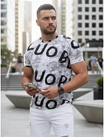 Pánské tričko s potiskem světle šedé FashionStreet RX5675