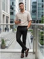 Pánské vypasované kalhoty chinos black FashionStreet kalhoty UX4495 Pánské vypasované kalhoty chinos black FashionStreet kalhoty UX4495