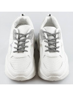 Bílé šněrovací dámské sportovní boty model 17157678