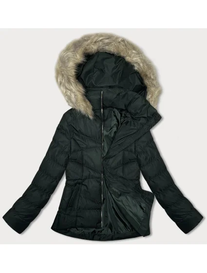 Krátká dámská prošívaná zimní bunda v army barvě J Style (5M3153-136)