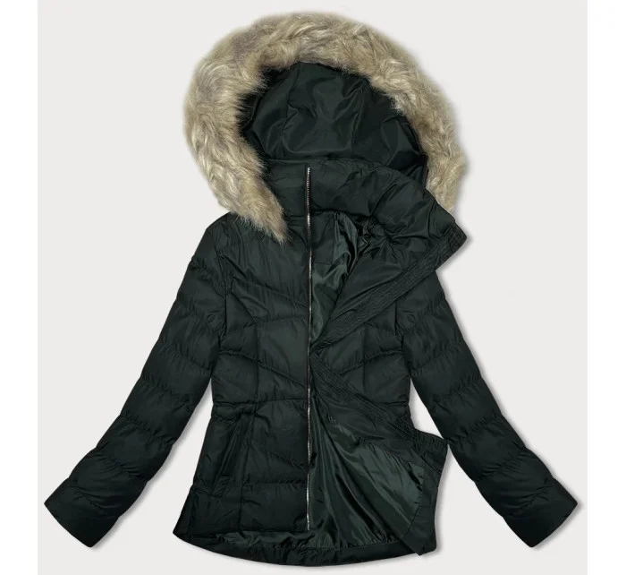 Krátká dámská prošívaná zimní bunda v army barvě J Style (5M3153-136)