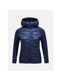 Peak Performance W Bunda s kapucí Helium Down Hybrid Hood navy blue