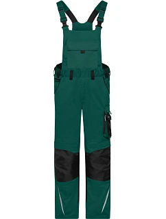 Daiber JN 1833 (62-68) Pracovní kalhoty s laclem - Strong 02.133X dark green/black