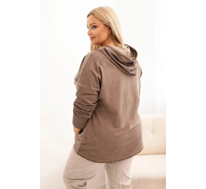 Dámská mikina Plus Size s kapucí a potiskem fango model 21273636 fango - K-Fashion