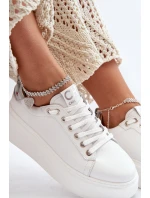 Kožené Dámské Tenisky S Náramkem CheBello 4406 Bílé
