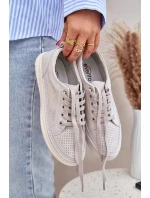 Dámské Kožené Tenisky Šedé Cloesa Dámské Kožené Tenisky Šedé Cloesa