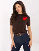 Sweter IT SW model 21471682 brązowy - FPrice Sweter IT SW model 21471682 brązowy - FPrice