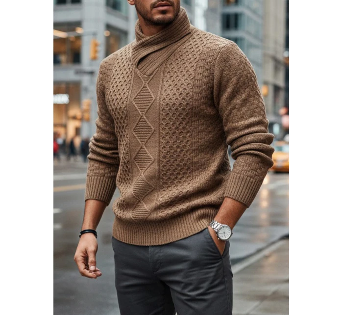 Pánský velbloudí svetr Dstreet model 21982485 - FashionStreet Pánský velbloudí svetr Dstreet model 21982485 - FashionStreet