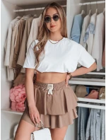 FALBELA hnědá mini sukně FashionStreet s volánem CY0498