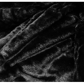 Černá dámská zimní bunda s kožešinovou podšívkou (W635)