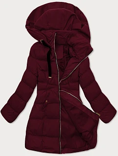Dámská bunda s kapucí J Style bordó (5M3231-1)