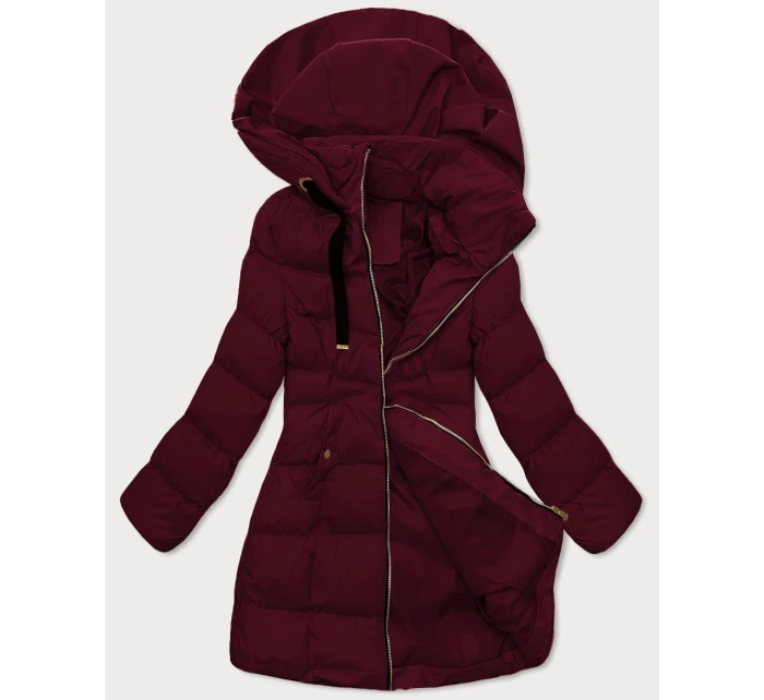 Dámská bunda ve vínové bordó barvě s kapucí J Style (5M3231-1)