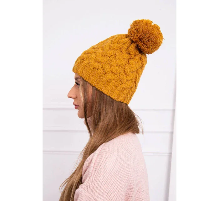 Fleecová čepice Waleria K307 hořčicová Fleecová čepice Waleria K307 hořčicová