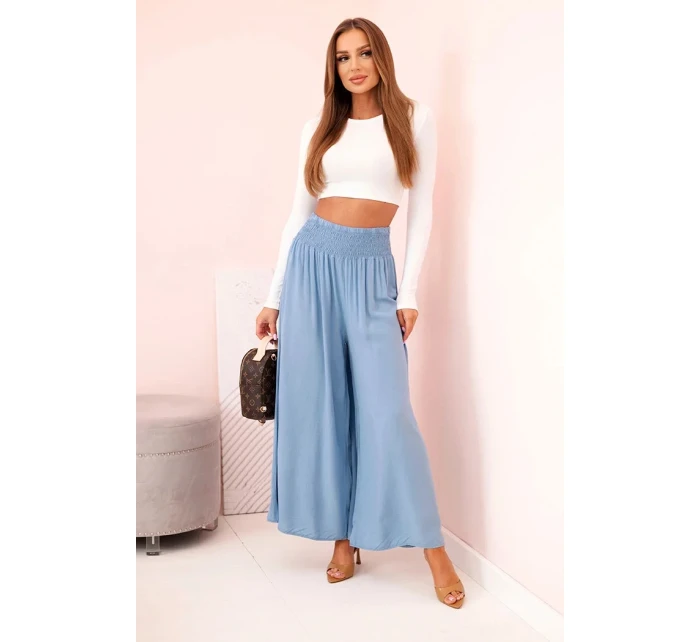 Dámské kalhoty z viskózy s elastickým pasem z model 21896578 - K-Fashion