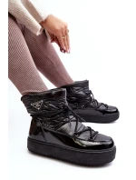 Dámské sněhule na platformě s mašlí černé model 21641625 - Boto Dámské sněhule na platformě s mašlí černé model 21641625 - Boto