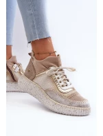 Dámské semišové polobotky model 21657272 Beige - Maciejka