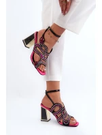 Ozdobené Dámské Sandály Na Podpatku D&A model 21660322 Černé - S.Barski