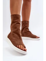 Zazoo 3441 Dámské semišové sandály s hnědým svrškem Zazoo 3441 Dámské semišové sandály s hnědým svrškem