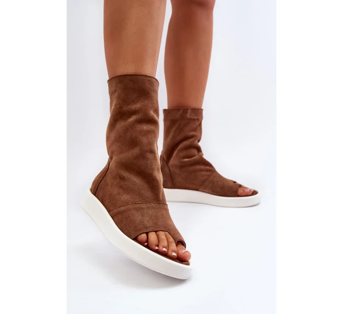Zazoo 3441 Dámské semišové sandály s hnědým svrškem Zazoo 3441 Dámské semišové sandály s hnědým svrškem