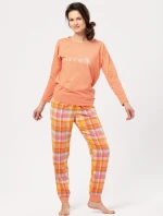 Pyžamo Key LNS 667 B24 Flanelové dlouhé/r S-XL dámské