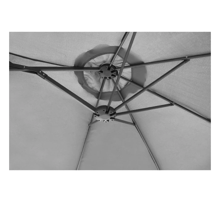 ZAHRADNÍ PARASOL XXXL 2,7x4,6 m ŠEDÝ SASKA GARDEN