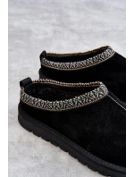 Dámské semišové pantofle s kožíškem černá model 21607416 - Boto