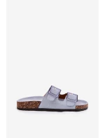 Dámské sandály s přezkami na korkové podrážce modré Sercele Dámské sandály s přezkami na korkové podrážce modré Sercele