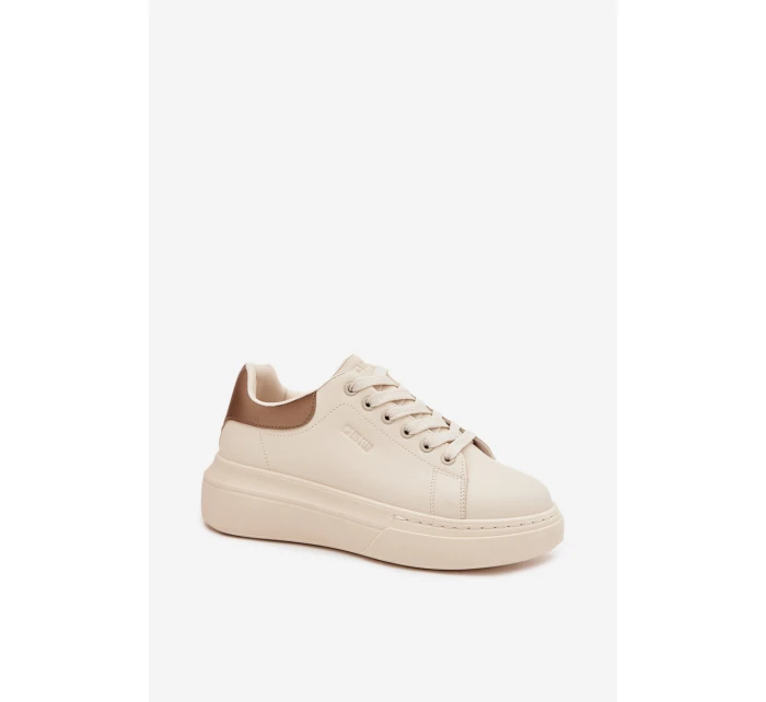 Dámské sneakersy na platformě Big Star SS274246 světle béžové Dámské sneakersy na platformě Big Star SS274246 světle béžové