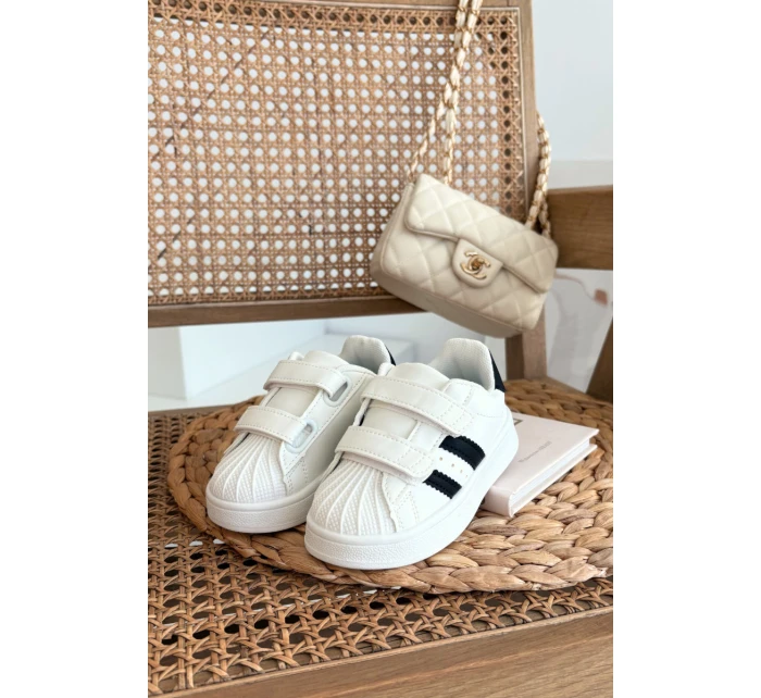 Dětské Sportovní Boty Sneakersy Z Eko Kůže Bílé Renel Dětské Sportovní Boty Sneakersy Z Eko Kůže Bílé Renel