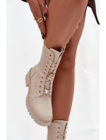 Dámské workery s přezkami Medvídek Srdce Béžové model 21744660 - Boto