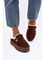 Sněhule S Kožešinou A Přezkou Na Platformě Čokoládové model 21757740 - Boto